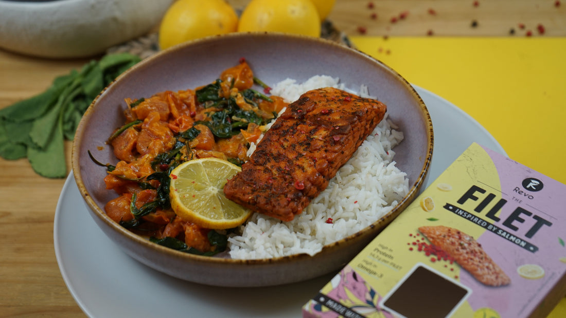 THE FILET PINK PEPPER & LEMON: Tomato-spinach sauce