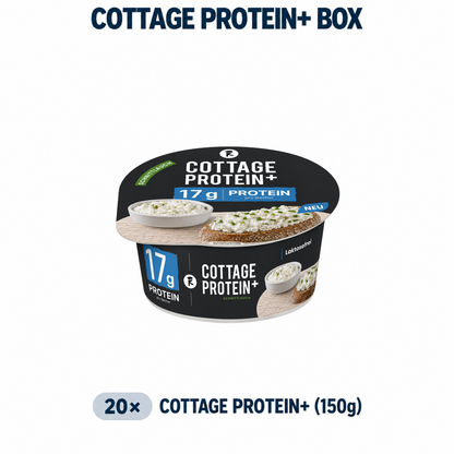 Cottage Protein+ Box contents: 20 × 150 g cups of the chive-flavoured vegan cottage cheese alternative, 3 kg in total